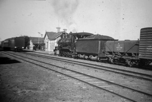 Beltana Station with train an NTSA water wagon behind locomotive