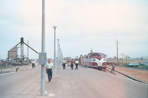 13.11.1967 - Port Pirie - GM 35 on first Ghan to arrive at new Port Pirie station.