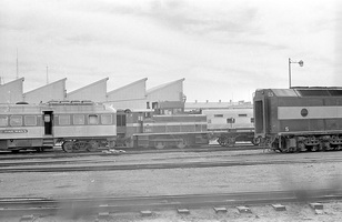 12.1971,Port Augusta - Railcar NDH on temp bogies + loco DR1 + CL5 rear end