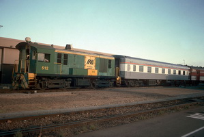 22<sup>nd</sup> February 1989,Keswick loco 512 + VLINE State car No.