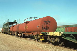 10<sup>th</sup> May 1993,Stirling north - tank wagon ATWF 1734 with face painted on it