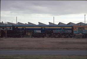 24.6.1993,Islington works - brake van AVCY378 painted blue