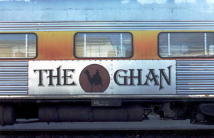 Ghan logo on car side