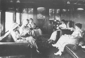 Publicity photo of AF class lounge car ladies compartment taken 1917