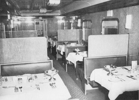 DC class dining car interior, circa 1952