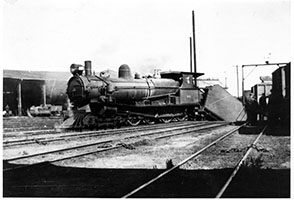 c.1948 - loco SAR T213 with tender in turntable pit - Peterborough